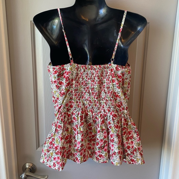 LUCIE ROSE Floral Cami w/ Hook & Eye Detail SZ L - Picture 2 of 4